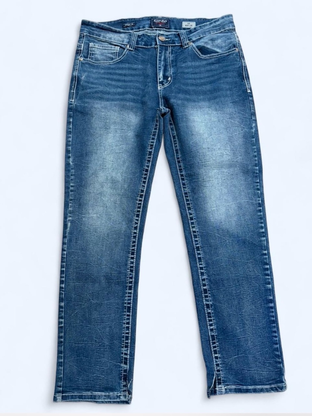 Stitches & Rivets Heavy Embroidered Thick Stitch Jeans